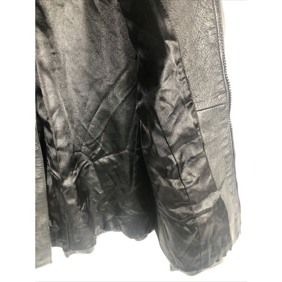 Clio Petites Black 100% Leather Jacket Coat Petite Size 4 - Picture 7 of 11